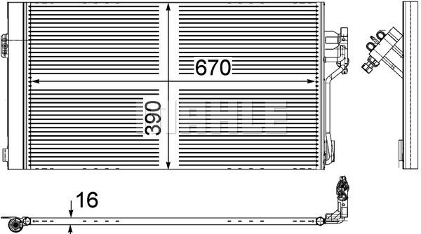 420629736 KONDENSER ALFA ROMEO 145-146-155-FIAT BARCHETTA-COUPE-TEMPRA-TIPO-LANCIA DEDRA-DELTA 2 AL/MKNK 46531411-46735394-60810250-60811595