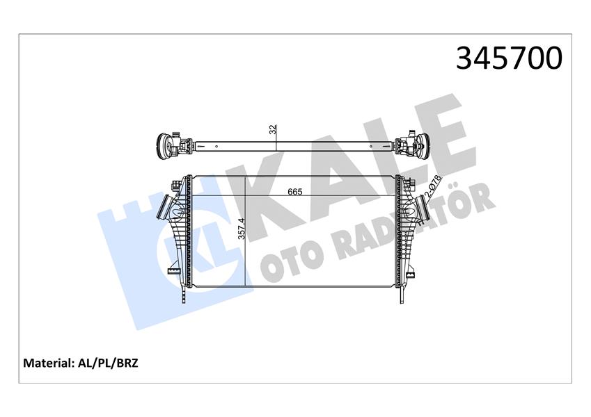 479261661 TURBO RADYATÖRÜ RENAULT TRAFIC III-OPEL VIVARO 1.6DCI 650x157x64 144960050R-93868349-144962019R