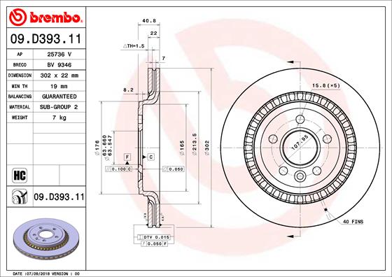 524737607 ARKA FREN AYNASI VOLVO XC90 2.5T-3.2AWD-D3-D5-T6 2002 2012 17 JANT 308x20x5DLxHAVALI 986479320-DF4338 8624926-31423152