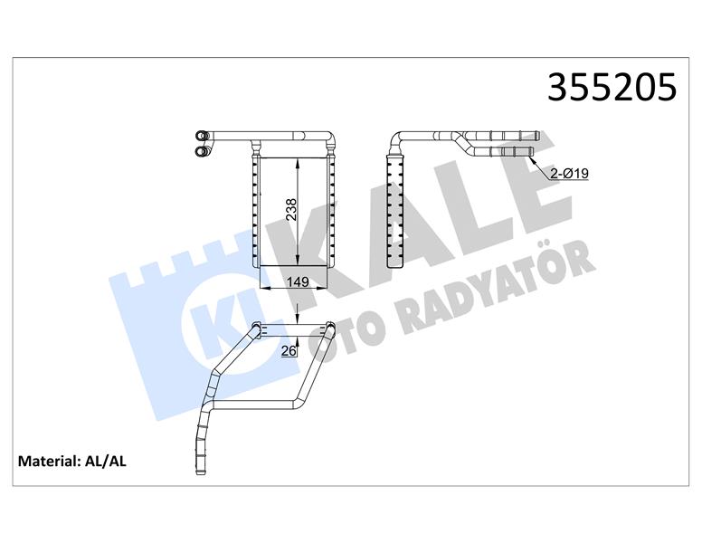 558380937 KALORIFER RADYATORU FOCUS III 11 18 TOURNEO CONNECT 1.5-1.6 TDCİ 14 BV6N18B539AA-5166610