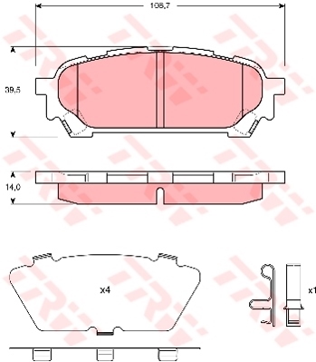 565543487 x ÖN BALATA SUBARU FORESTER 2.0-2.0T 97-02 -LEGACY II 2.5I 4WD 96-99 26296AC041-26296AE140-WVA21785