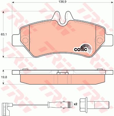 570586293 FREN BALATASI ON MERCEDES SPRINTER B906 B907 B910 . VW CRAFTER 30-35-50 A9104207700-2E0698151A