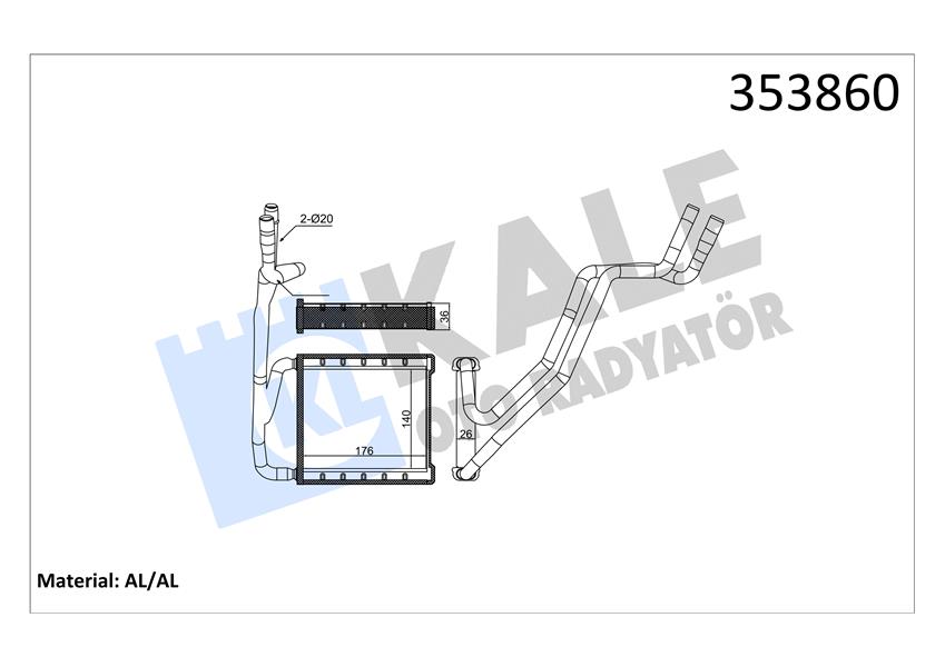 661084378 KLIMA RADYATORU FOCUS III 11 17 1.6 ECOBOOST C-MAX II 11 1.6 ECOBOOST -2.0 TDCI 8V6119710FA-1693590-2002808