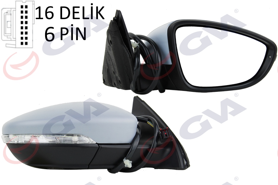 690549932 DIŞ DİKİZ AYNASI SAĞ POLO 05 ELEKTRİKLİ ISITMALI KONVEKS 5 FİŞ VM-377EHR 6Q1857508P-6Q1857508AE9B9