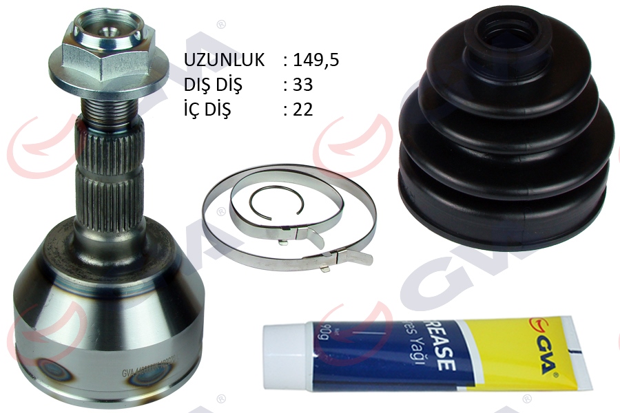 733270216 AKS KAFASI DIŞ ÖN CORSA C-COMBO 1.3 CDTI-1.7DTI 00-06 ABS Lİ 29 DİŞ 22x28x52 150mm 374377-374218-93172150