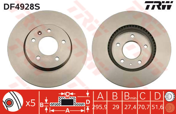 802242382 ÖN FREN AYNASI MOKKA 12 CHEVROLET TRAX 12 300x26x5DL HAVALI 13502059-569091