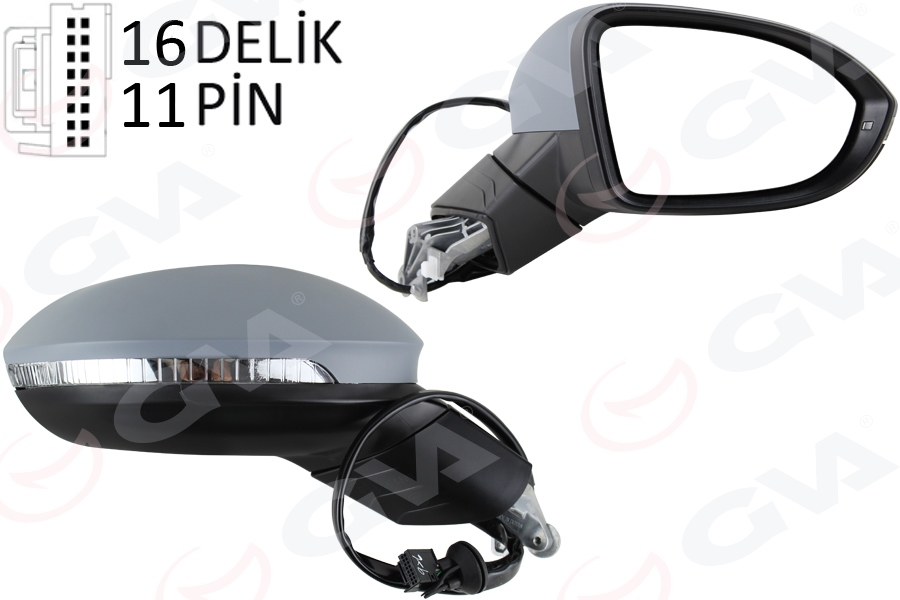 890949379 DIŞ DİKİZ AYNASI SAĞ POLO 05 ELEKTRİKLİ ISITMALI KONVEKS 5 FİŞ VM-377EHR 6Q1857508P-6Q1857508AE9B9