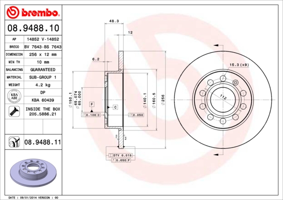 914849594 FREN LIMITORU CADDY II 1.6/1.9D 96-00 GOLF III 91-99 LUPO 99-05 VENTO 91-98 FELICIA I-II-OCTAVIA 97- 1H0612151