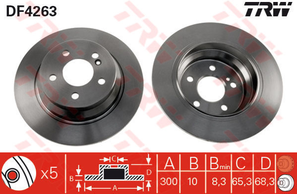 934358371 ARKA FREN AYNASI COROLLA VERSO 1.6-1.8-2.0D 04/04 290x10x5DL 424310F010