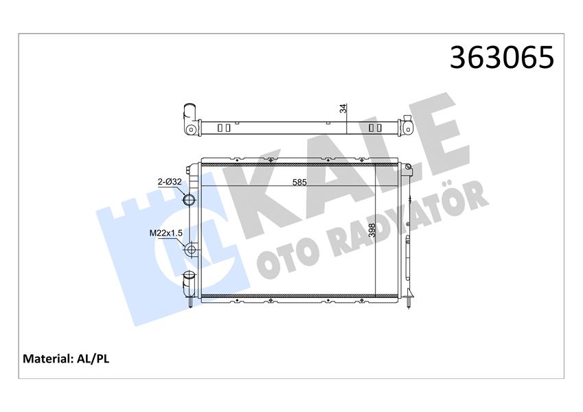 103845219 EK SU RADYATORU PREMIUM LINE SOL BMW F10 F01 F06 F07 F12 F13 17117805630