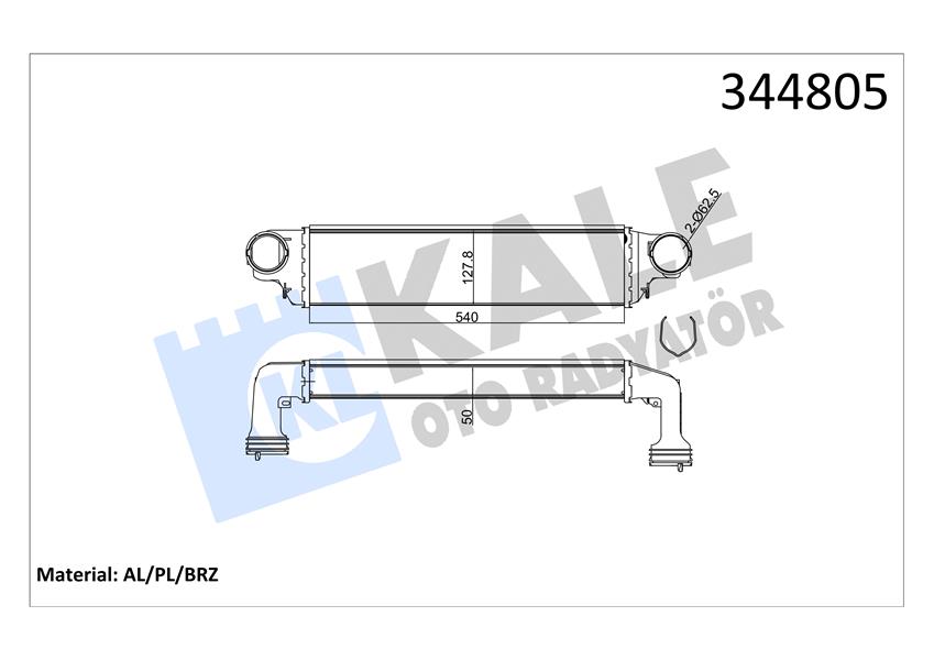 121525305 TURBO RADYATÖRÜ INTERCOOLER ASTRA J-CRUZE J305 AL/PL/BRZ 565x280x30 1302144-13267646