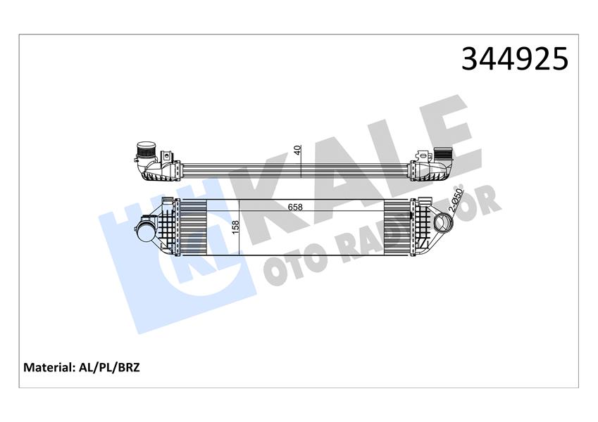 127755979 TURBO RADYATÖRÜ INTERCOOLER RENAULT CLIO V 1.0TCE 20 NISSAN MICRA V BRAZING 255x217x50 144966668R