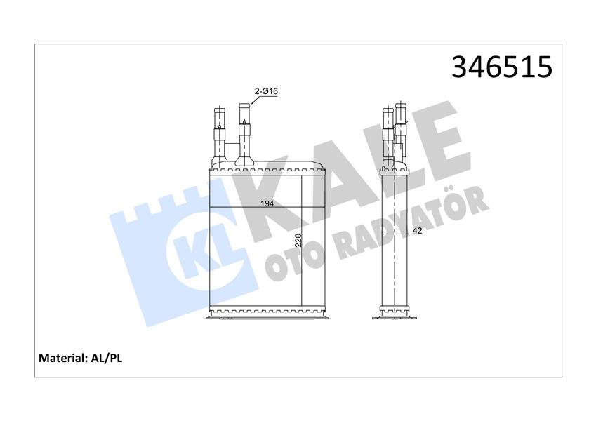 129970313 KALORIFER RADYATORU MERCEDES W124 S124 C124 A0028355501