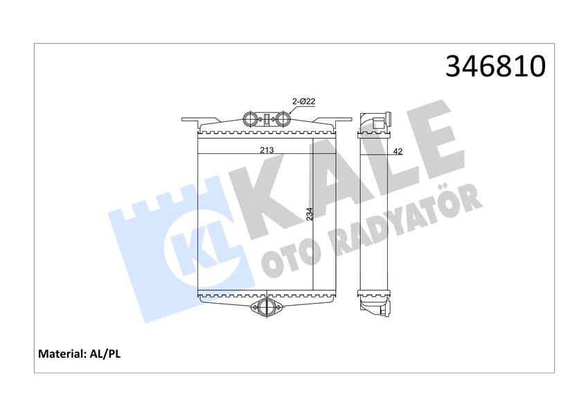 149652976 KALORİFER RADYATÖRÜ TOUAREG-Q7-CAYENNE 215x194x34 8FH351316201/8FH351315351 7L0819031-7L0819031A-95557232600