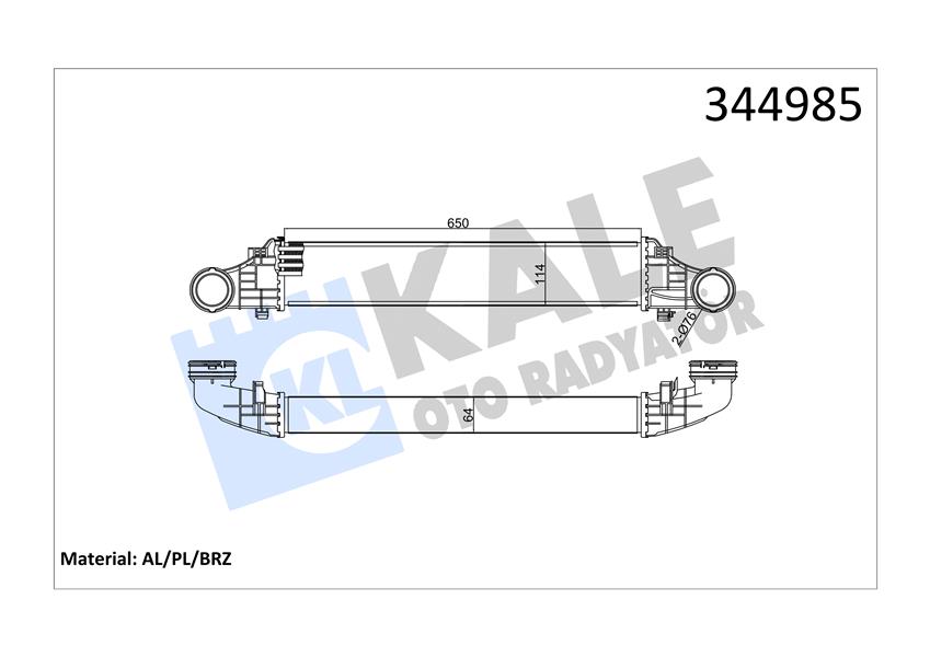 203562416 TURBOSARJ RADYATORU MERCEDES SPRINTER B906 . VW CRAFTER 30-35-50 A9065010301-2E0145804