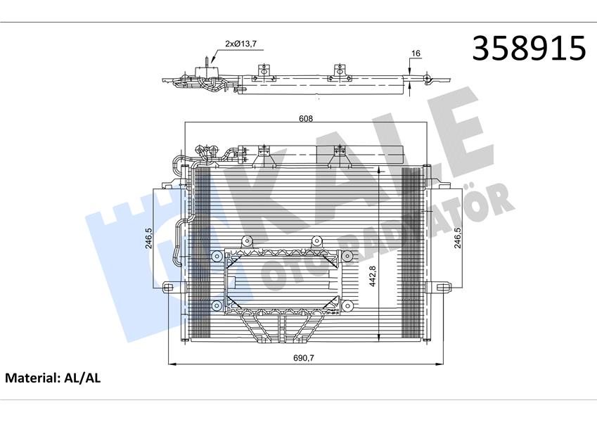 281412586 KLIMA RADYATORU MERCEDES W124 S124 A124 C124 A1248301670