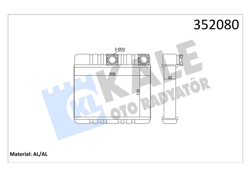 326917009 KALORİFER RADYATÖRÜ GOLF 7-PASSAT-TIGUAN-CRAFTER-OCTAVIA-SUPERB-ATECA-Q3 13 164X167X26 5Q0819031A