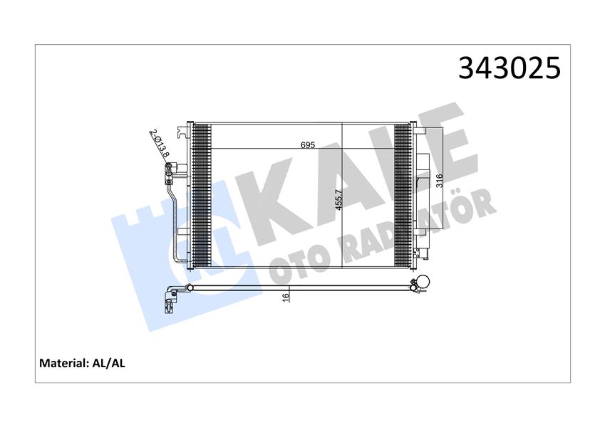 343422224 KLIMA RADYATORU MERCEDES W202 S202 C208 A208 A2028300770