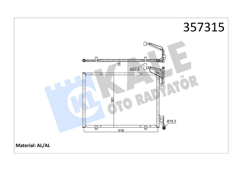 350839737 KLİMA RADYATORU KONDENSERİ FOCUS CMAX 03-07 1.6-1.8-2.0-1.6TDCI-1.8TDCI-2.0TDCI 628x371x16 3M5H19710CC-1234248-1335552-1516838