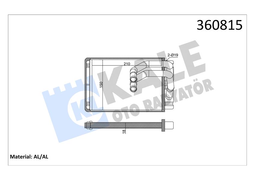 457119490 KALORİFER RADYATÖRÜ HYUNDAI STAREX 2.5L D4BH. 4D56 TC TCI 04-10 H100 2.5L D4BH Kamyonet 04-12 / KIA BONGO K2500 2.5L D4BH TCİ 03- - ALEMİNYUM 973184F000