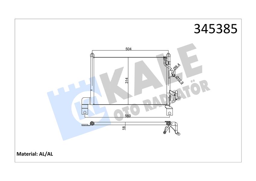 463130343 KONDENSER KLIMA RADYATORU FIESTA 17 ECOSPORT 14 COURIER 15 1.5-1.6 TDCI PUMA 17 1.0 ECOBOOST 2113906-H1BH19710AB