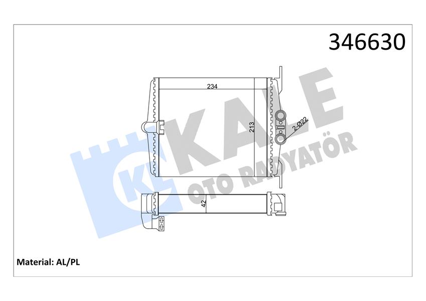 469330066 KALORİFER RADYATÖRÜ TOUAREG-Q7-CAYENNE 215x194x34 8FH351316201/8FH351315351 7L0819031-7L0819031A-95557232600