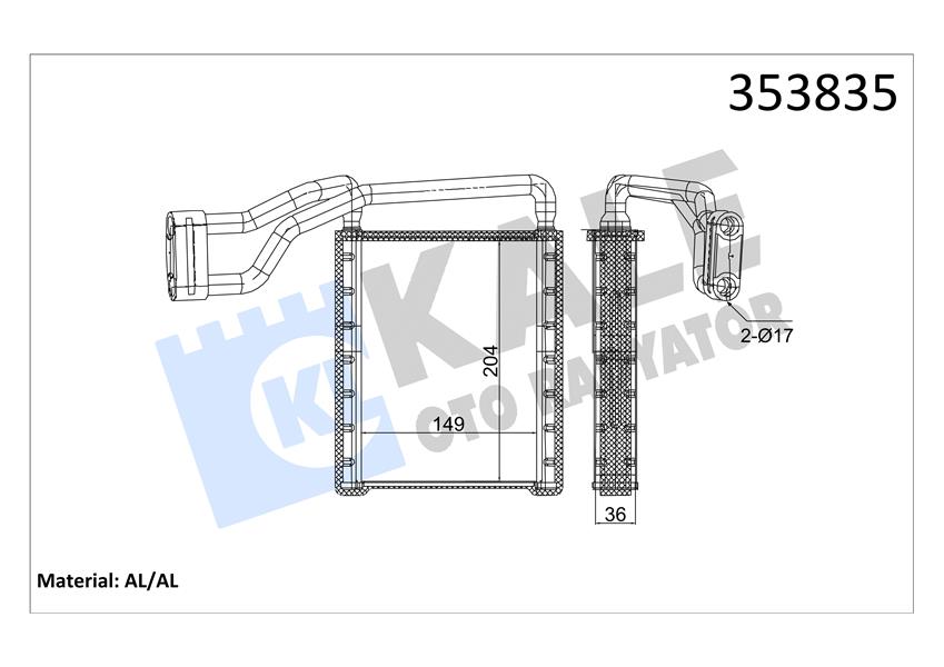 489428392 KALORIFER RADYATORU FOCUS III 11 18 TOURNEO CONNECT 1.5-1.6 TDCİ 14 BV6N18B539AA-5166610