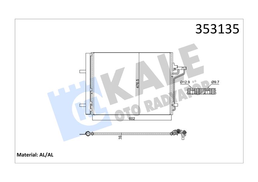 530645489 KLİMA RADYATORU KONDENSERİ FOCUS CMAX 03-07 1.6-1.8-2.0-1.6TDCI-1.8TDCI-2.0TDCI 628x371x16 3M5H19710CC-1234248-1335552-1516838