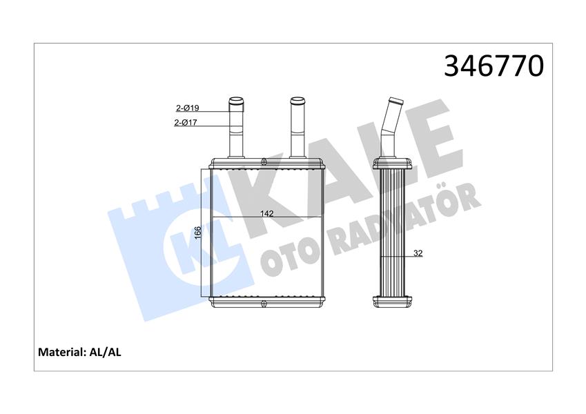 537169362 KALORİFER RADYATÖRÜ VECTRA B 190x180x42 1843107-90463839