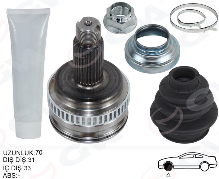 590681889 AKS KAFASI DIŞ SAĞ/SOL BMW F10 F12 F13 F06 xDrıve 71MM 31607618681-31607618680