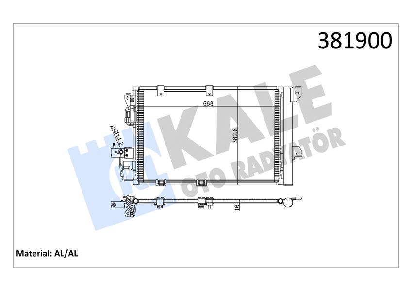 597705127 RADYATÖR CORSA D 05 PUNTO 05 BRAVO II 07 1.3 JTD-1.7CDTI MEK AC KLİMASIZ 620x395x27 1300287-55703927