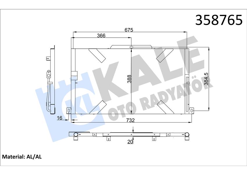 659832163 KLIMA RADYATORU DT244 DT224 DEFENDER L316 07 16 LR025985-JRB000051