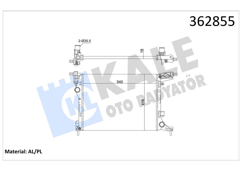 671266760 SU RADYATÖRÜ OPEL CORSA B-COMBO-TIGRA 1.2I 1.4I 1.6I 16V 93 AT AC MEKANİK 680x268x32 1300152-1300153-52459322