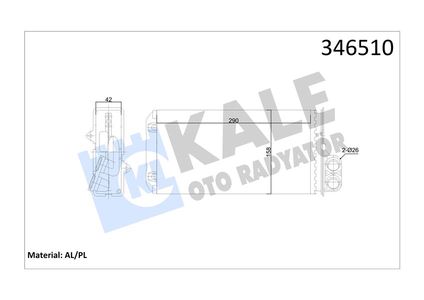 688658793 KALORİFER RADYATÖRÜ BERLINGO-PARTNER 96 XANTIA 95-98 XSARA 99-05 306 93-01 234x157 6448.78-96103384-6448.C8-96103388