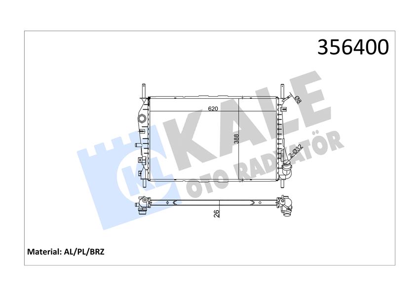 722355374 RADYATÖR BAĞLANTI TAKOZU MONDEO 06 TRANSİT V184-V347 1S7H8125ACN-1354636-1S7H8125AB