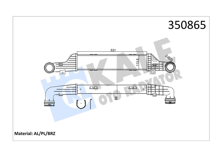 763746168 TURBOSARJ RADYATORU MERCEDES SPRINTER B906 . VW CRAFTER 30-35-50 A9065010301-2E0145804