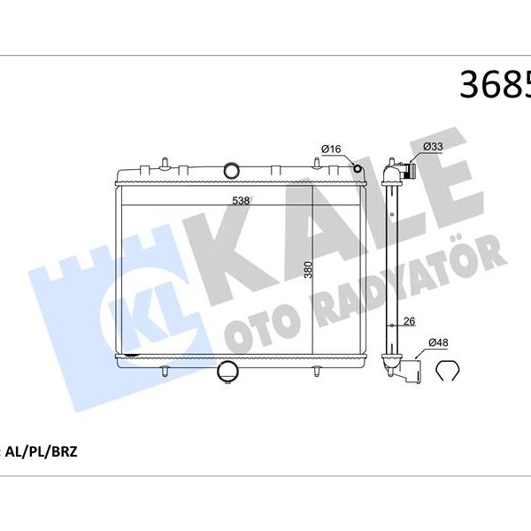 764075059 KLİMA RADYATÖRÜ KONDENSERİ ASTRA G-ZAFIRA 1.2 16V-1.4 16V-1.6 16V-1.8-2.0 16V AL/AL 573x383x16 1850073-24431901-93170608