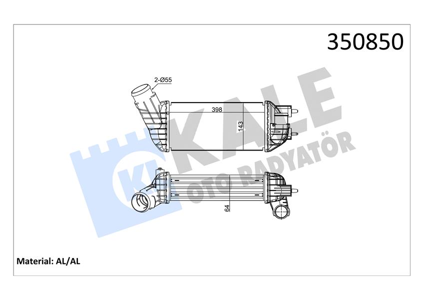 864193874 TURBO RADYATÖRÜ INTERCOOLER RENAULT CLIO V 1.0TCE 20 NISSAN MICRA V BRAZING 255x217x50 144966668R