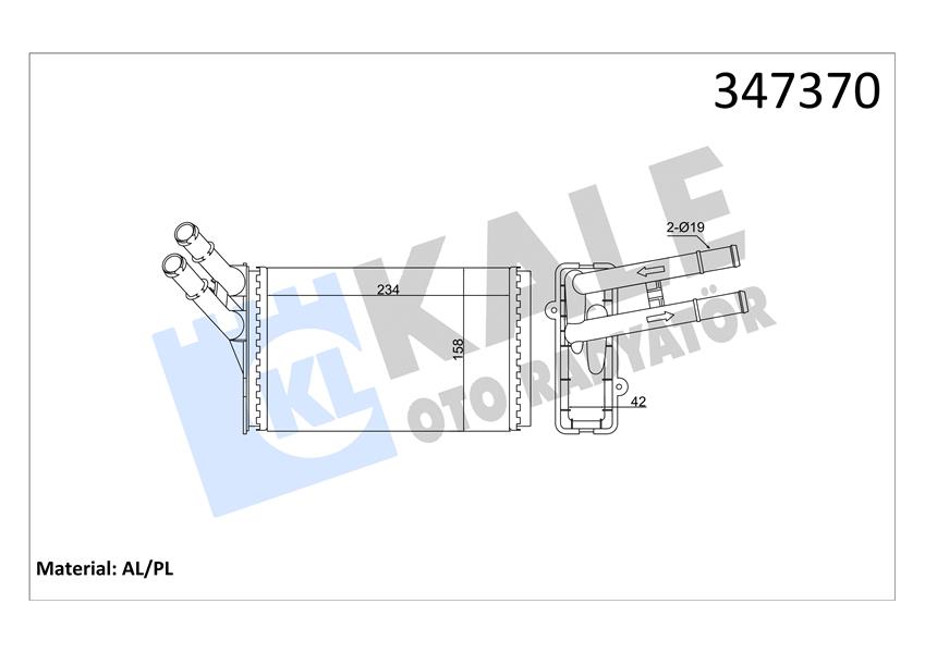 959450089 KLİMA KONDENSERİ POLO-FOX-CORDOBA-IBIZA-ROOMSTER-FABIA AL/AL 515x362x16 6Q0820411G-6Q0820411J-6Q0820411