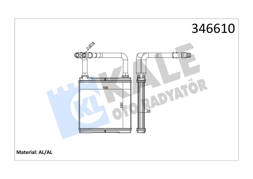 967764044 KALORİFER RADYATÖRÜ VECTRA B 190x180x42 1843107-90463839